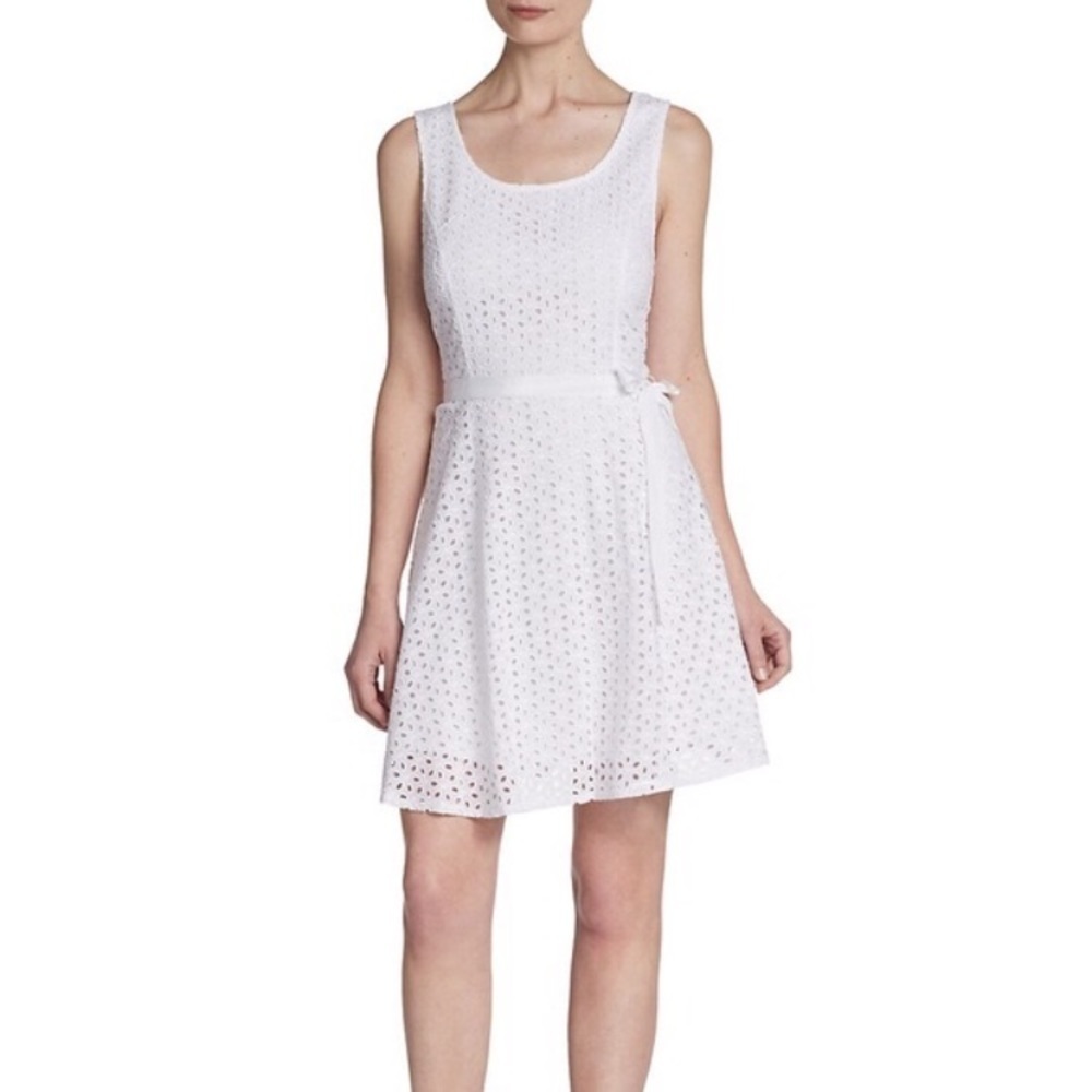 NWT SAKS 5/48 White Eyelet Cotton Dress O.